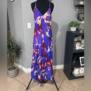 Vibrant Purple and Orange Women's Dress
